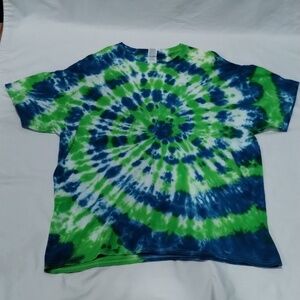 Tie-Dye Spiral T-Shirt - Blue & Green